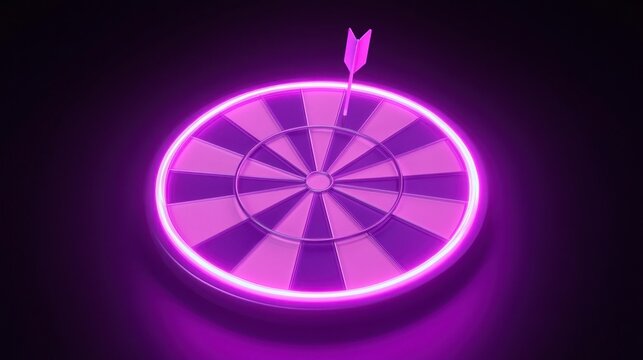 Neon Pink Dartboard Target Hit