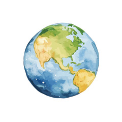 Fototapeta premium Earth cute watercolors illustration isolated on white background