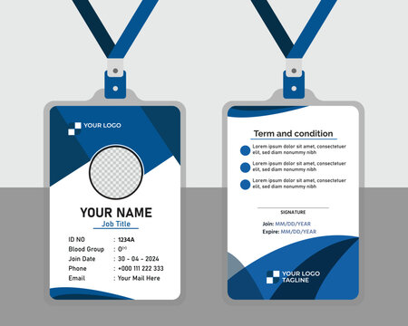 Modern ID card design template. Corporate identity card design. Professional employee id card. Vector Template.