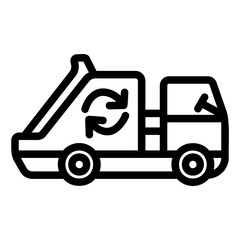 garbage truck Line Icon