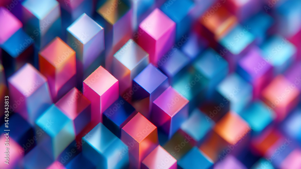 Poster abstract colorful cubes background for design and wallpaper with modern geometric shapes pattern des