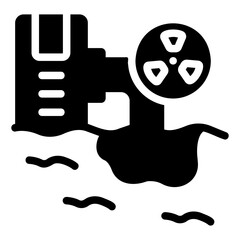 water pollution Solid icon