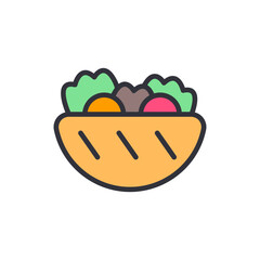 Colorful Illustration Of A Pita Wrap Or Middle Eastern Sandwich