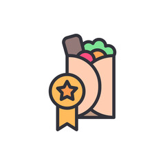 Premium Doner Kebab Illustration With Award On Transparent Background