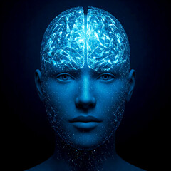 Obraz premium human head with gears