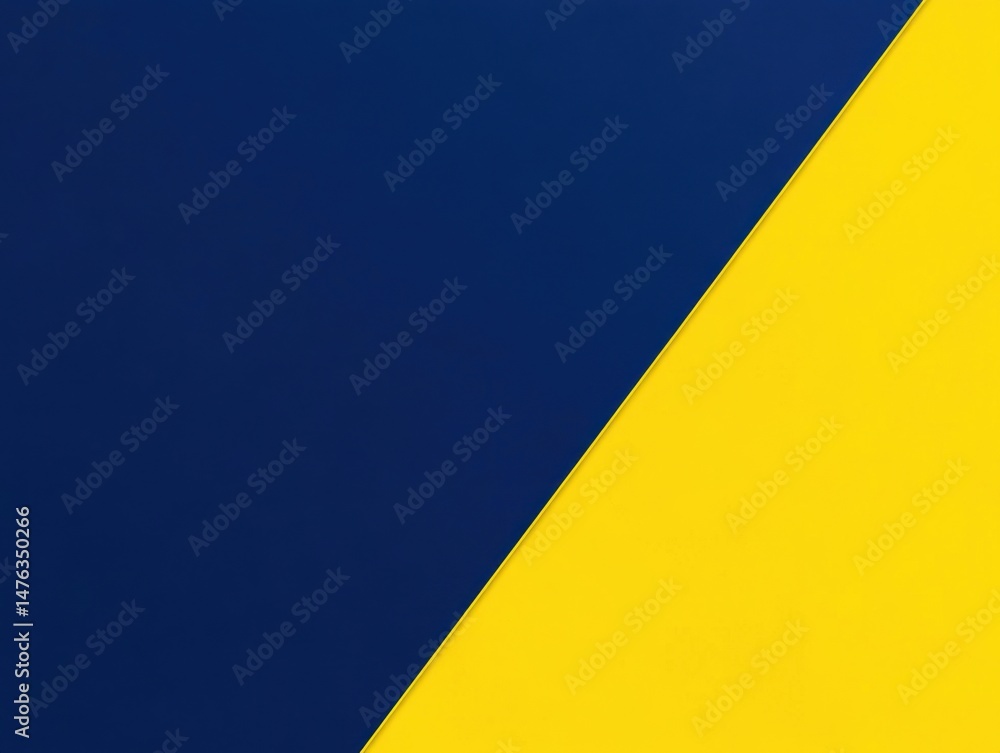 Poster abstract background of blue and yellow diagonal split flat lay minimal design for graphic design and
