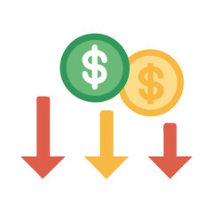  Stylish Currency Devaluation Icon for Economics