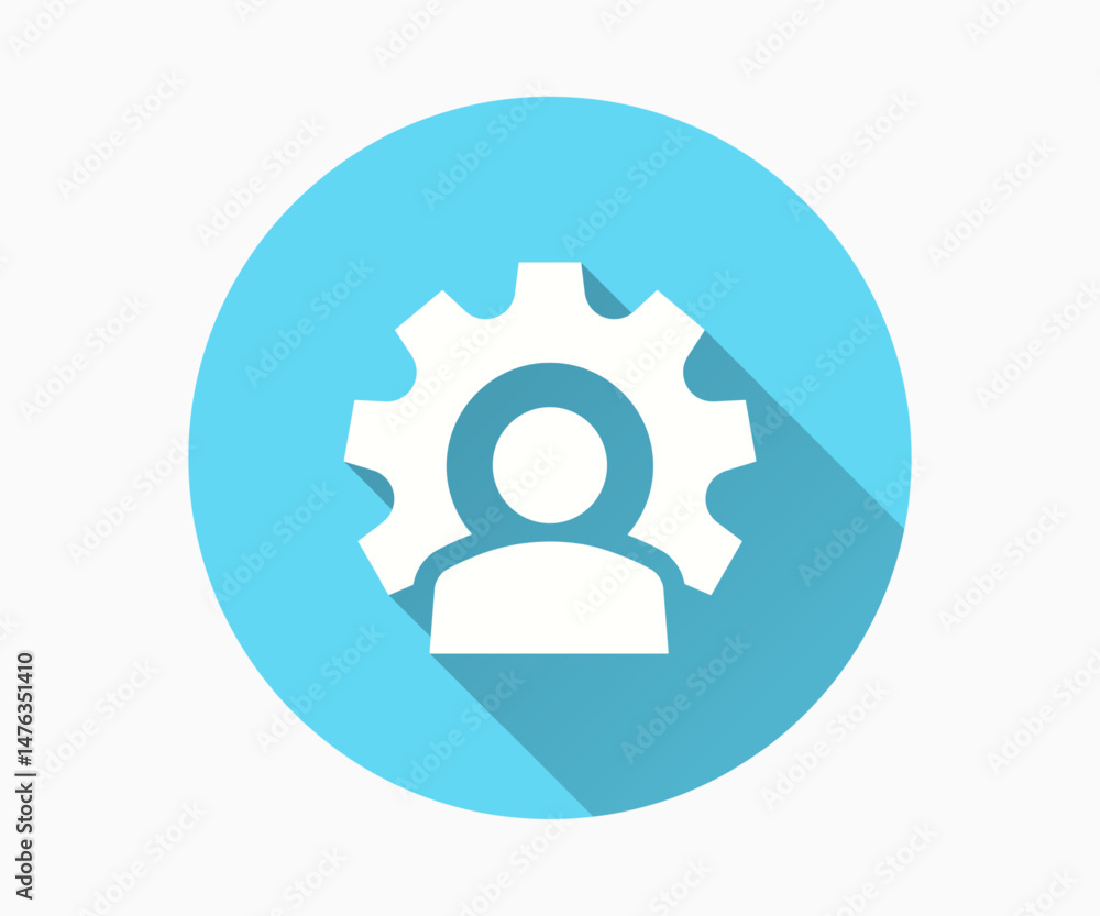 Poster settings flat icon. simple illustration with long shadow for graphic and web design.