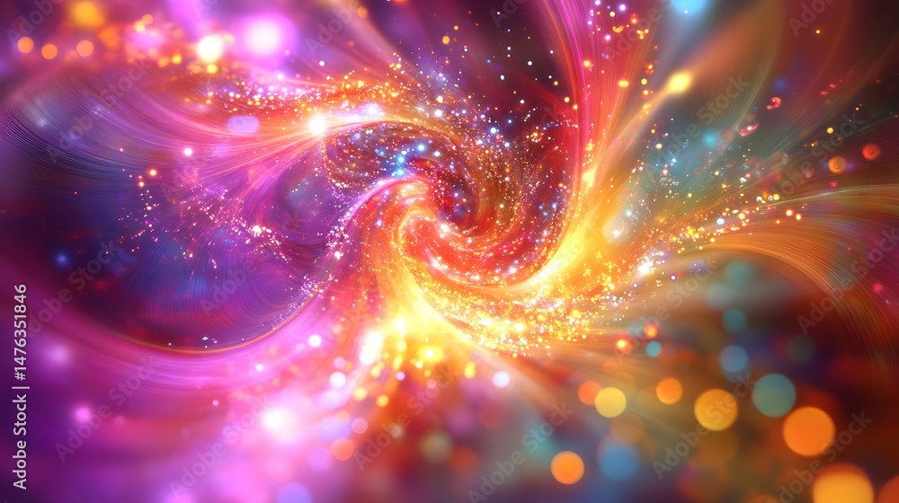 Poster diffuse bioluminescent light in free space, abstract textures with medium noise detail