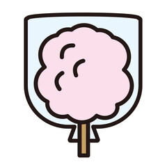 かわいいピンク色の綿飴のイラスト