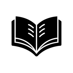 open book study glyph icon vector illustration