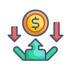  Inflation Financial Icon Reflecting Economic Values