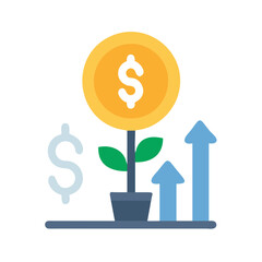  Investment Growth Icon for Financial Development