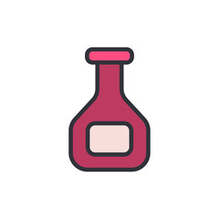 Stylized Bottle With Simple Design And Transparent Background