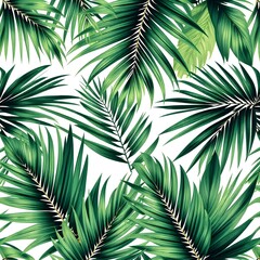 palm leaves seamless pattern