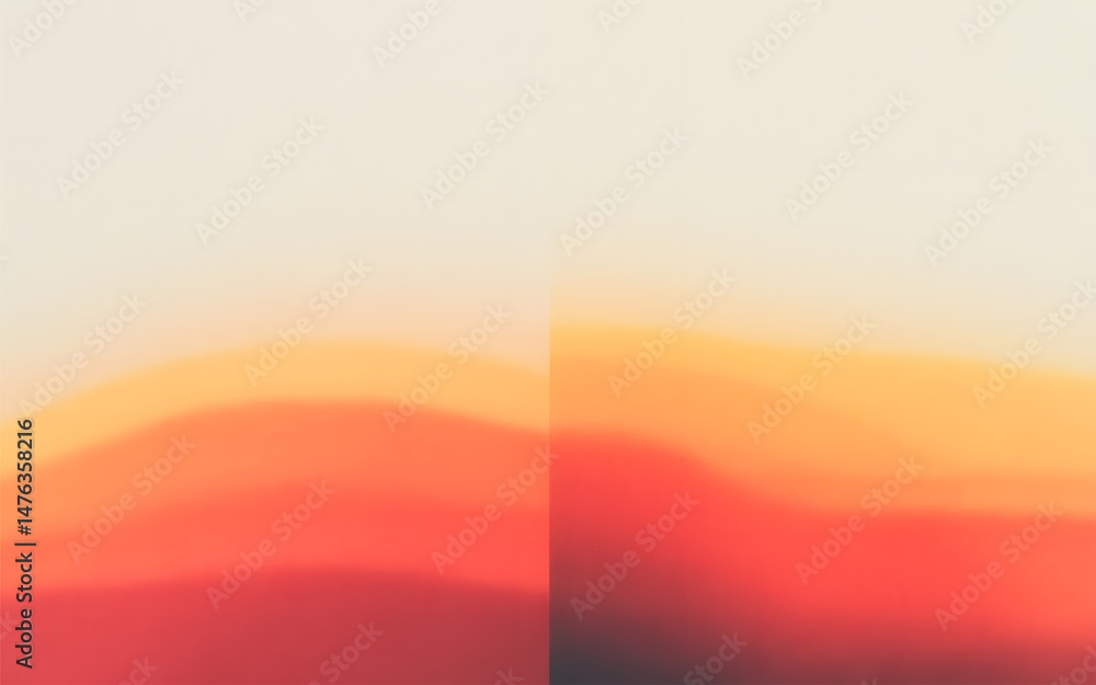 Poster abstract color field with gradient layers in warm tones of orange and red for graphic design