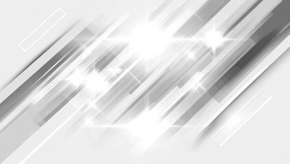 Abstract gray and white design with diagonal lines and light effects