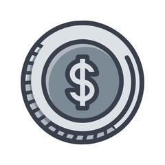  Silver Coin Icon for Financial Investments
