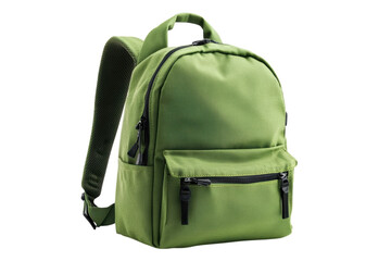 A green backpack isolated
