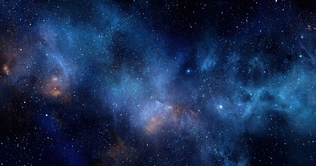 View of universe with stars and amazing colorful and deep blue dark. High quality