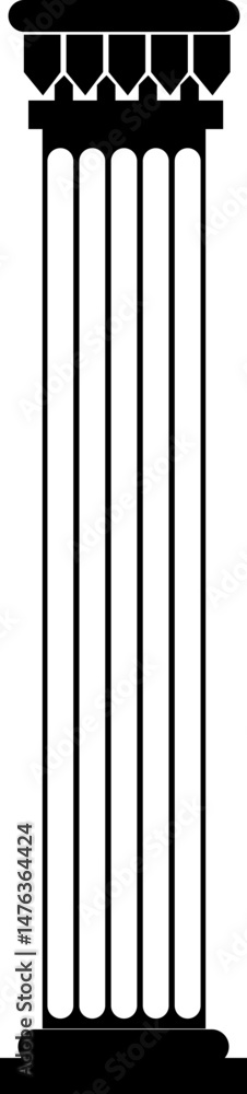 Poster icon of classical building with columns representing ancient architecture, linear style icon. historic designs. Editable stroke width symbols elements infographics for web with transparent background