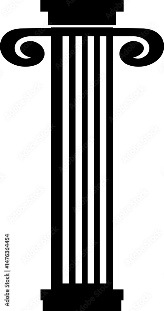 Poster icon of classical building with columns representing ancient architecture, linear style icon. historic designs. Editable stroke width symbols elements infographics for web with transparent background