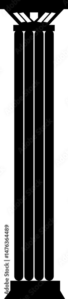 Poster icon of classical building with columns representing ancient architecture, linear style icon. historic designs. Editable stroke width symbols elements infographics for web with transparent background