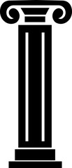 icon of classical building with columns representing ancient architecture, linear style icon. historic designs. Editable stroke width symbols elements infographics for web with transparent background