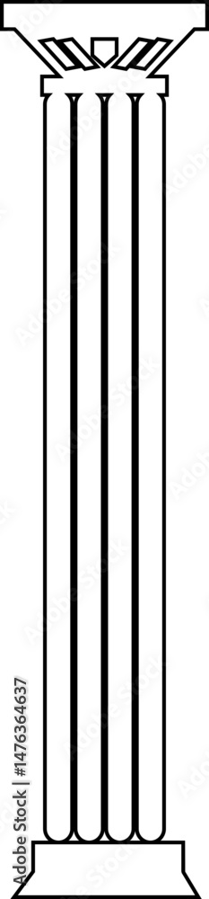 Poster icon of classical building with columns representing ancient architecture, linear style icon. historic designs. Editable stroke width symbols elements infographics for web with transparent background