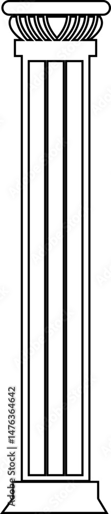 Poster icon of classical building with columns representing ancient architecture, linear style icon. historic designs. Editable stroke width symbols elements infographics for web with transparent background