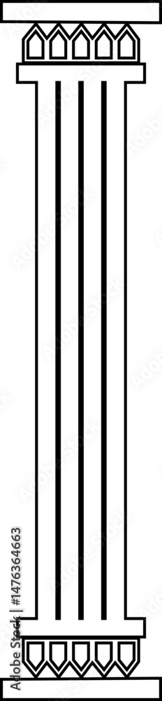 Poster icon of classical building with columns representing ancient architecture, linear style icon. historic designs. Editable stroke width symbols elements infographics for web with transparent background