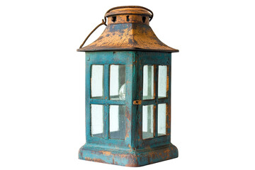 Old rustic teal lantern