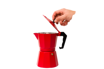 Italian coffee maker isolated on white background