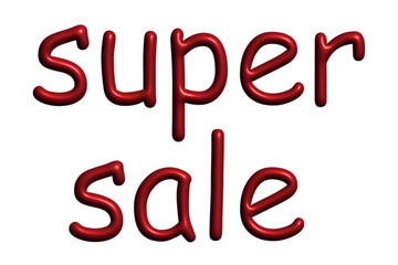 Super sale lettering 3d word Template for marketing ad, print, web, banner, poster, flyer
