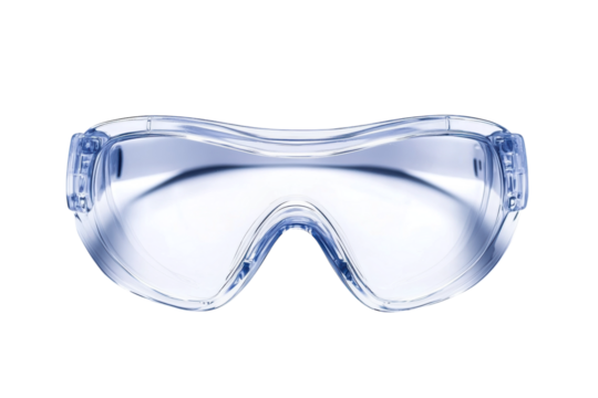 Clear safety glasses view