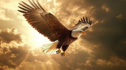 Obraz premium Majestic Bald Eagle in Flight