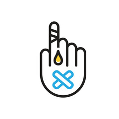 Multi color icon for injury