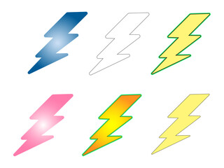 lightning bolt icon set