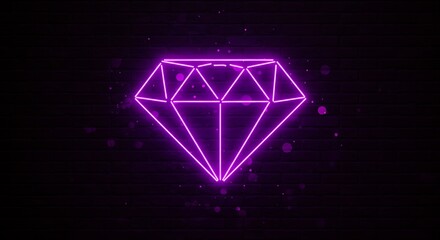 A neon purple diamond shape on a black background