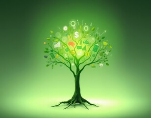 Natural Growth of Global Finance Concept Illustration