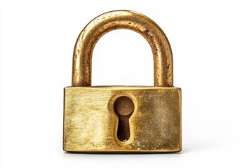 Naklejka premium Antique brass padlock (3)