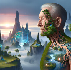  Bilder, die bekannte Objekte und fiktive Personen in ungewöhnlichen, surrealen Formen zeigen.