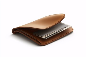 A black and a brown leather wallet, essential business objects for personal finance and cards, are shown isolated on white