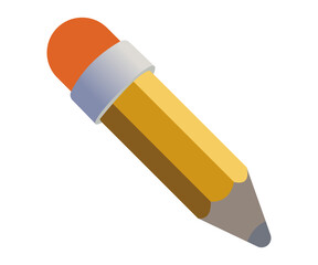 3D Pencil Icon Vector Illustration for Design and Education Projects
