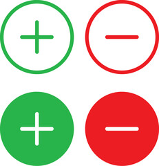 Plus and minus sign set. Vector art