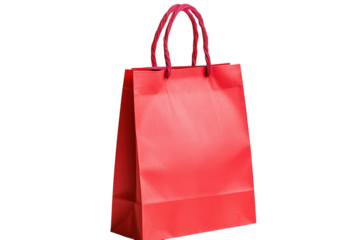 A red shopping bag isolated