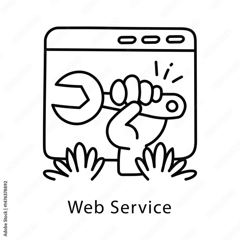 Poster web service vector outline style icon. eps 10 file