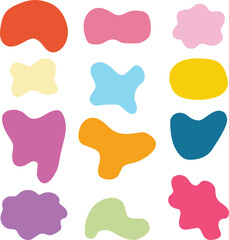 Organic Blob Shape Element Vector Set Illustration.