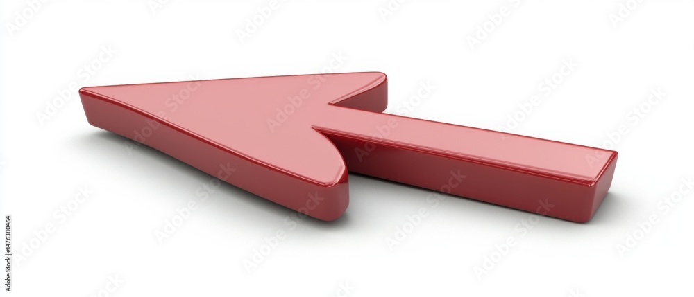 Poster red arrow pointing right on white background studio shot directional sign navigation symbol guidepos