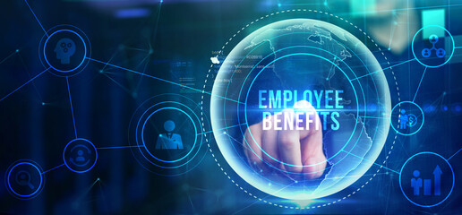Business, Technology, Internet and network concept. Shows the inscription: EMPLOYEE BENEFITS.